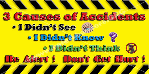 safety banner number 1038 three causes of accidents