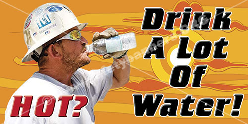 1274 hydrate when it is hot safety banner