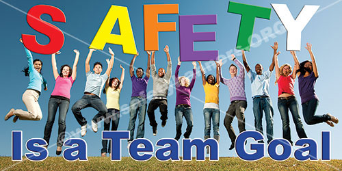 Safety Is A team Goal workplace safety banner item 3016