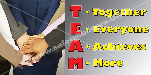 attitude teamwork safety banner 3009