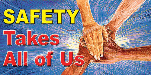 safety attitude and teamwork safety banner #3015