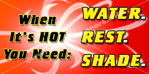 heat stroke stress safety banners 1197