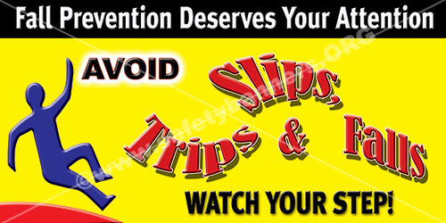 slips trips falls safety banner 1119